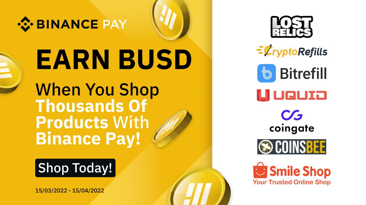 Shop And Earn With Binance Pay 1 000 000 BUSD To Be Shared Binance